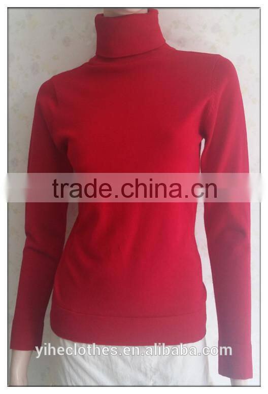 Fashion turtleneck knitting wear long sleeve sweater for women