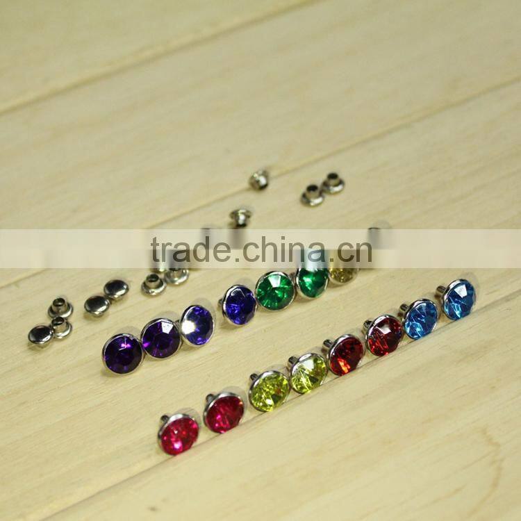 Cheap acrylic rivet for shoes, acrylic rhinestone rivet for belts