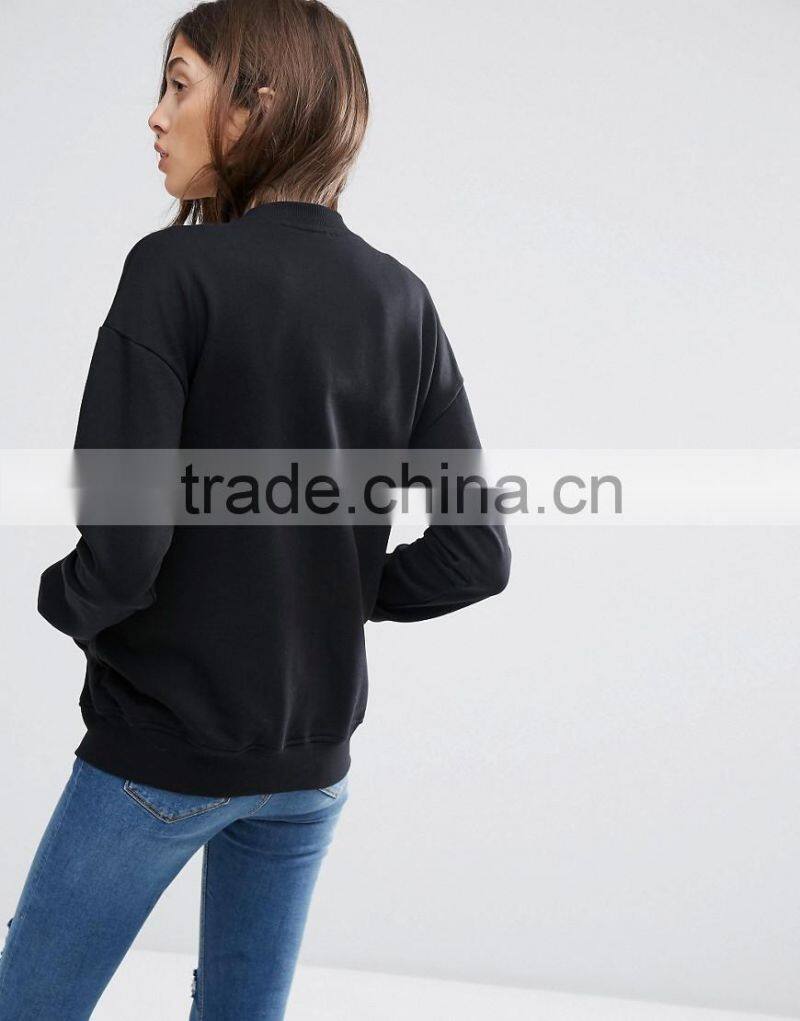 Hot selling cheap black zip up 280cbc hoodies women