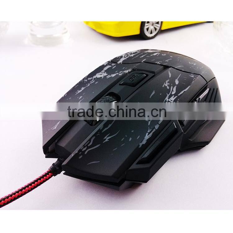 high quality 2500DPI computer gaming mouse,laser game mouse with Changeable colorful breath lamp Gaming Mouse