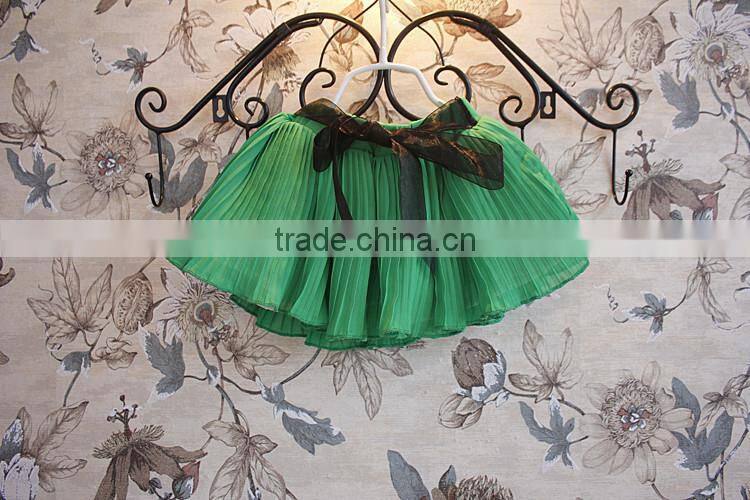 2015 new children chiffon skirt with white tshirt set cheap baby girls clothing set wholesale girls chiffon clothing