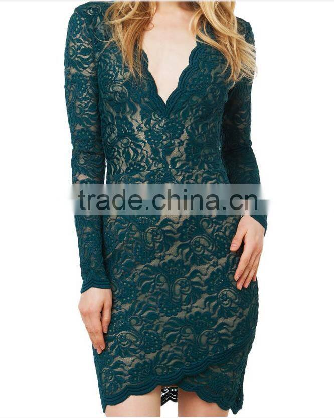 2016 v-neck dress european brand dresses elegant dress women