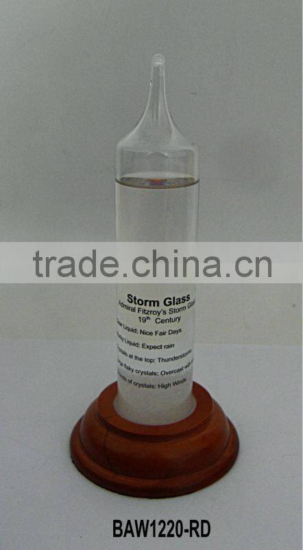 Admiral Fitzroy's Storm Glass with wooden base