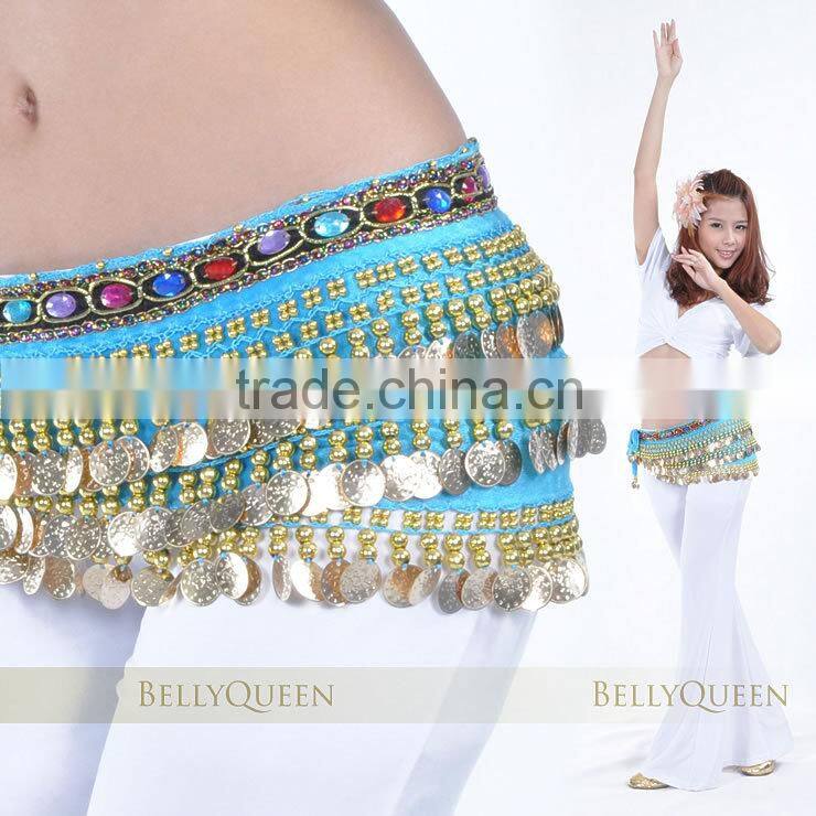 Velvet belly dance gold coins belt More Colors ,BellyQueen