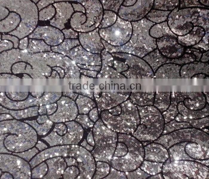 2015 fashionable sequin spangle embroidery fabrics