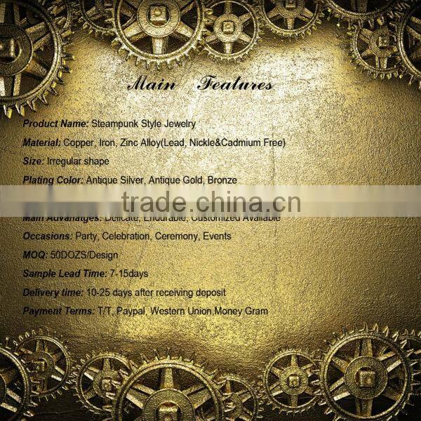 Unique Antique Metal Gun Pendant Chunky Chain Link Necklace