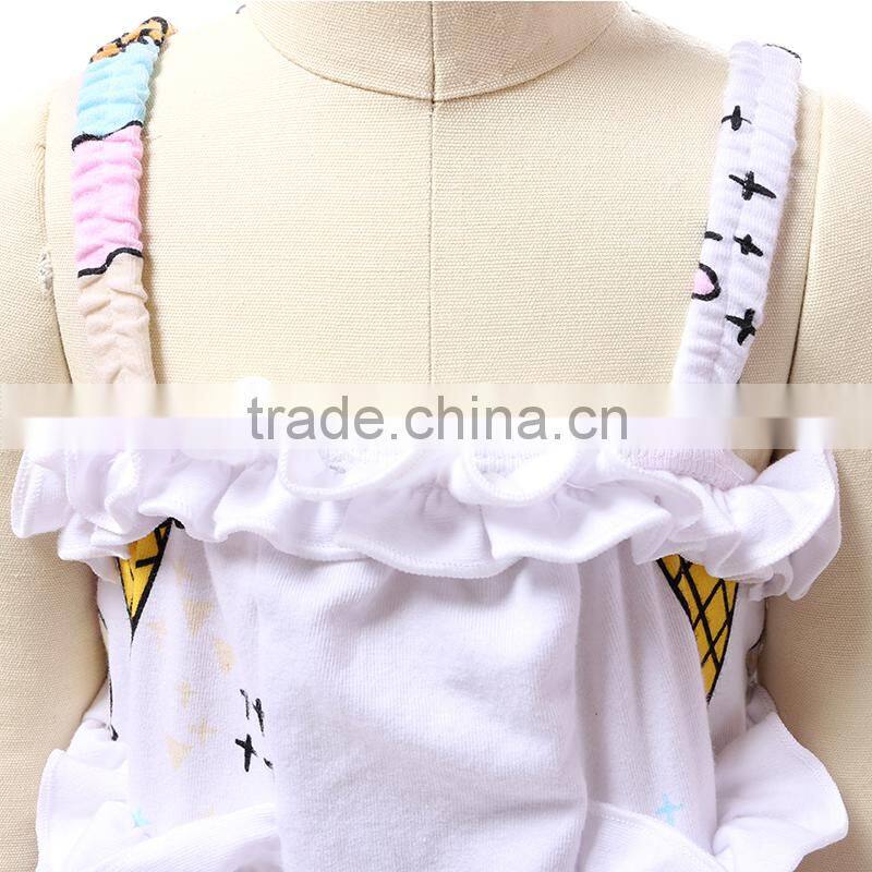 High Quality Wholesale Infant Sleeveless Cotton Cute Ruffle Dressy Baby Rompers