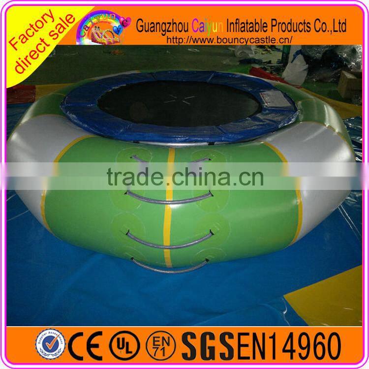 Green White Inflatable Water Catapult Trampoline For Kids