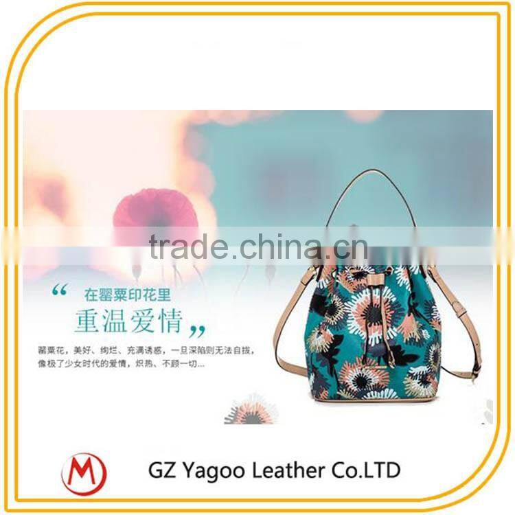 Ladies shoulder bag popular Occident women PVC bucket bag with chain