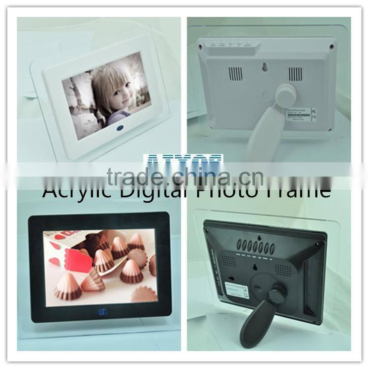 Acrylic Frame Material LCD Video Display 7inch Chinese Sex digital photo frame