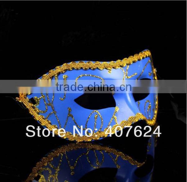 Wholesale PVC Colorful Wedding Masks Half Face Flat Head Paiting Party Mask 6Colors FOR your Choice