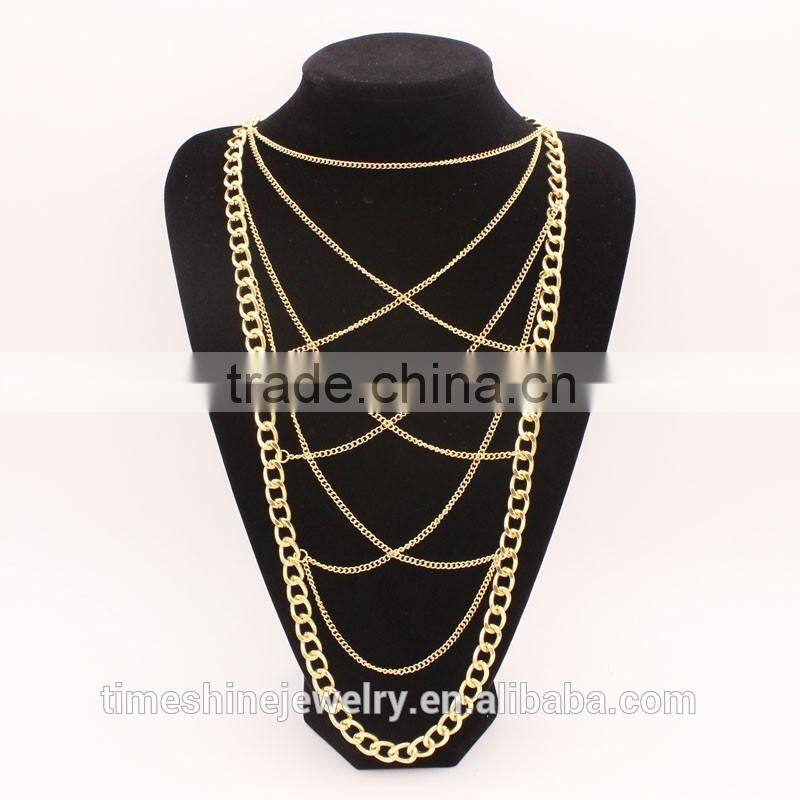Wholesale 18K gold chain link sexy body chain necklace