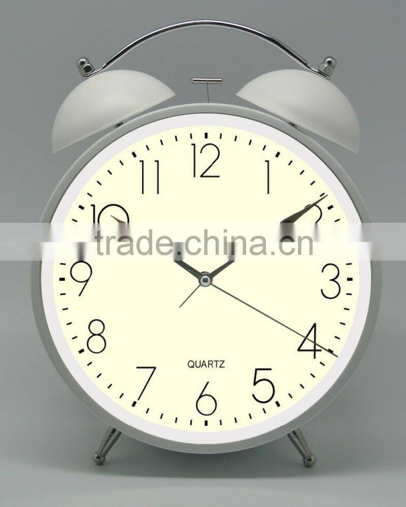 3D dial scale 8.5" metal twin bell alarm clock