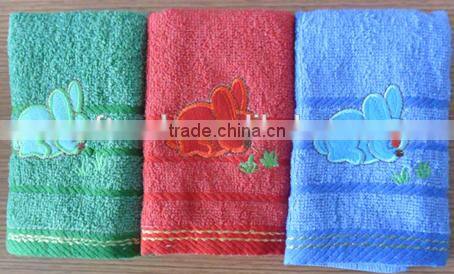 solid color dobby border cheap face flower embroidery towels,towel embroidery
