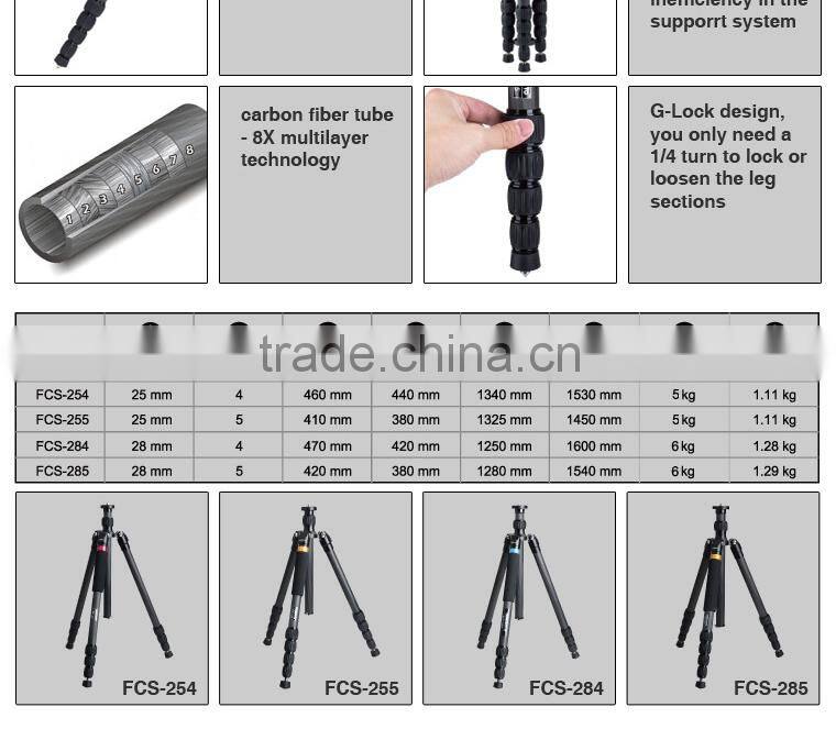 light weight camera tripod,five sections,flexible portable camera tripod