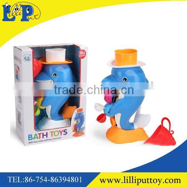 Interestiong cartoon carb baby bath toy set with window box