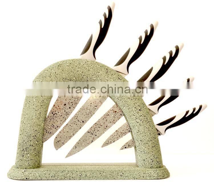 ceramic coating with knife block and soft handle