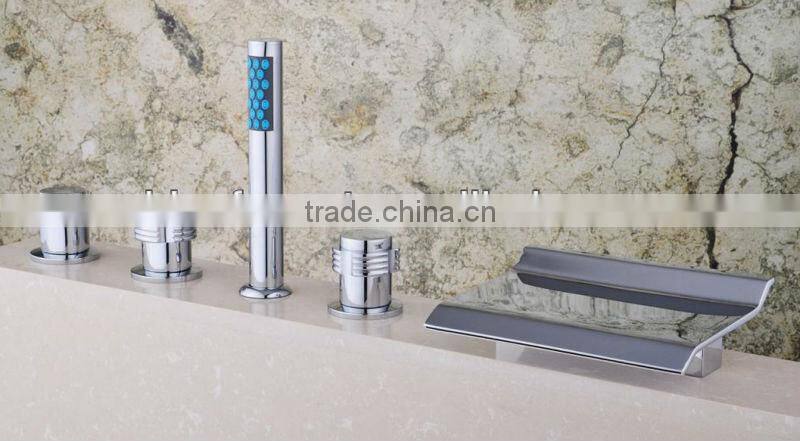 5pcs Deck Mounted Bathtub Faucet Mixer Tap QH001-15