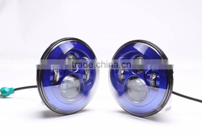 LED Headlight Fits Harley Chopper Motorcycles - 7 Inch Round Projector LED Headlights