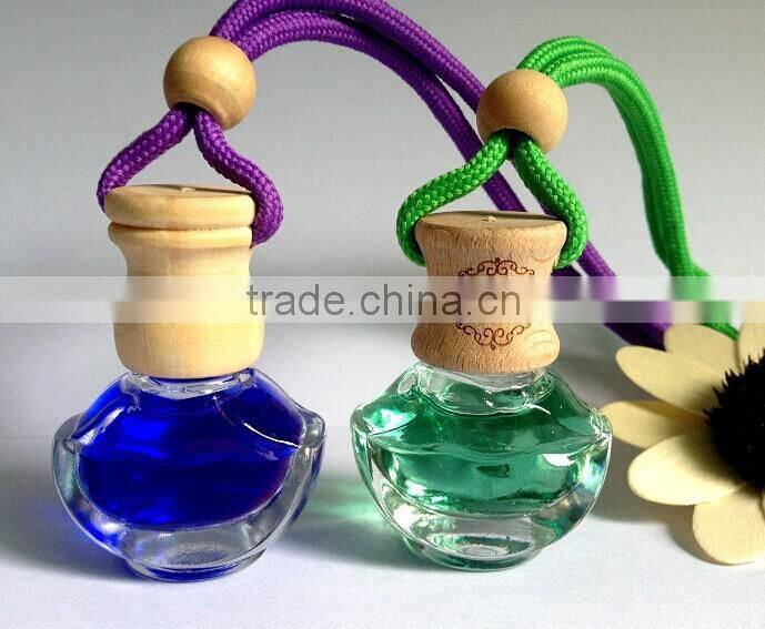 Factory direct sale new style hanging car perfume bottles with wooden cap