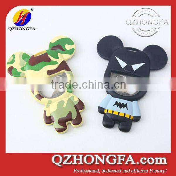 Fashion non slip custom metal silicone bottle opener with dinosaur shape