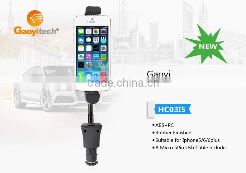Muti-functional Phone Charger Holder For Iphone 6 Usb Portable Charger Universal for all car Factory Supply(HC03I5)