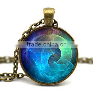 Popular Ying-Yang dragon and tiger fighting DIY glass dome necklace photo glass jewelry handmade jewelry Comic DIY Jewelry