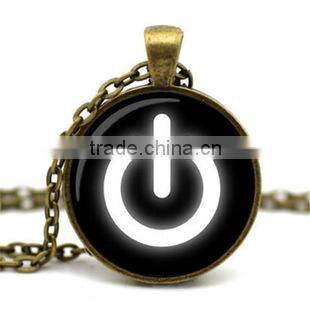 Popular Ying-Yang dragon and tiger fighting DIY glass dome necklace photo glass jewelry handmade jewelry Comic DIY Jewelry