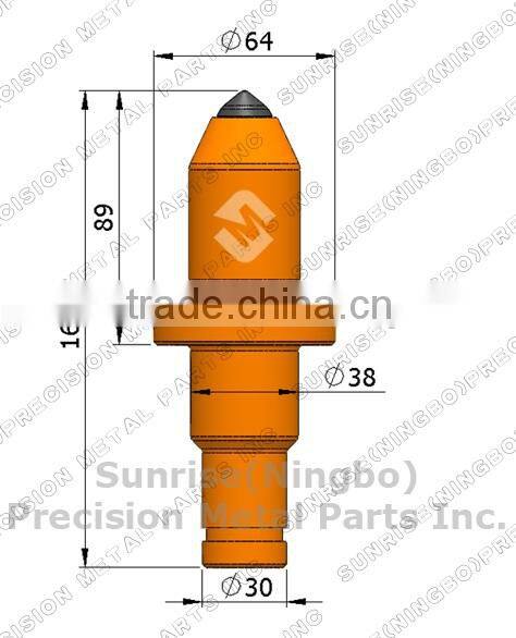 TS8 Foundation drilling 38mm tungsten carbide cutting tools trencher rock step shank drill pick