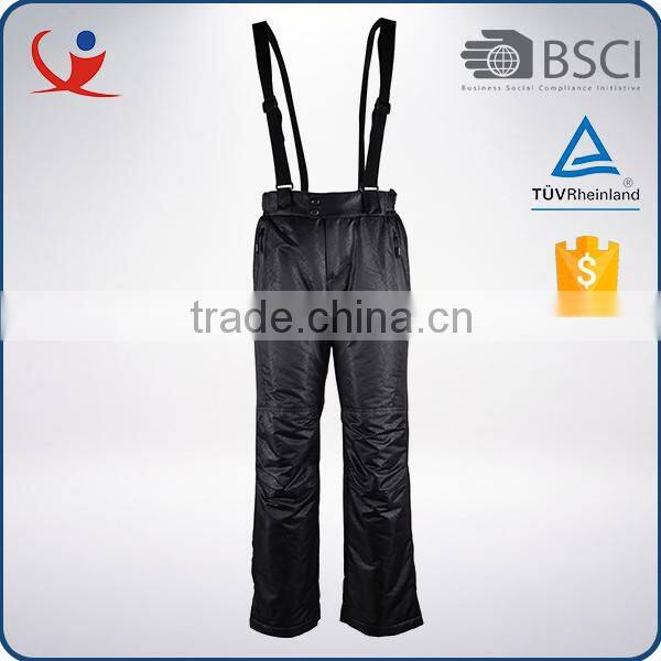 China winter waterproof black women detachable suspenders ski pants