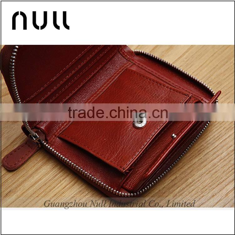 Portable High Quality Custom Leather Zipper Coin Purse