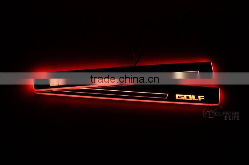 1 Pair Car LED Flash Door Sills Moving Scuff Plate Light Front Door For Volkswagen Golf Mk6 6 2009-2013