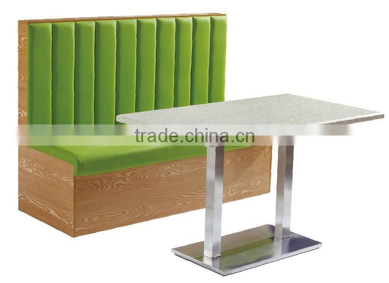 Brand new cheap price foshan factory morden design fabric cover coffee shop table sofa booth with table