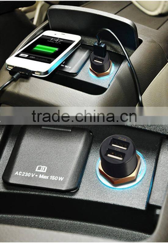 new design coloured usb car charger dual car charger phone