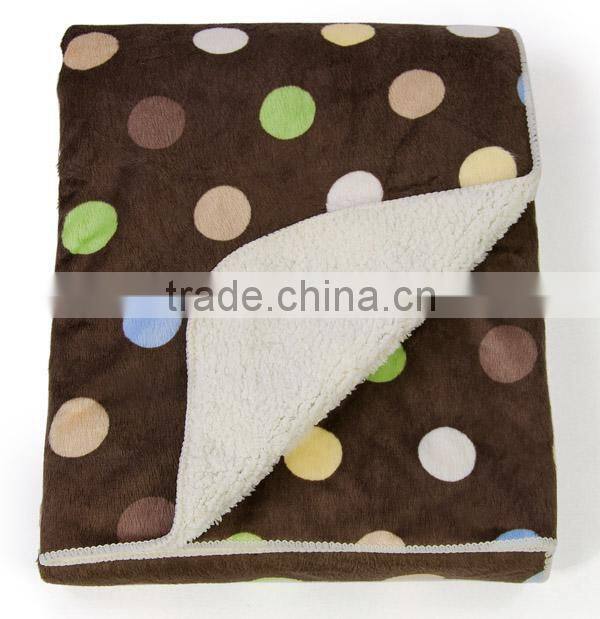custom polyester polka dot fleece blanket