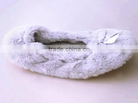 With bowknot soft furry wide ballroom dancing line dance shoes