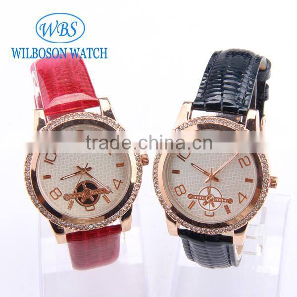 Nickle free leather strap watch free for custom logo printed