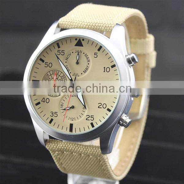 YB 2015 high end quality genuine leather military watch for men
