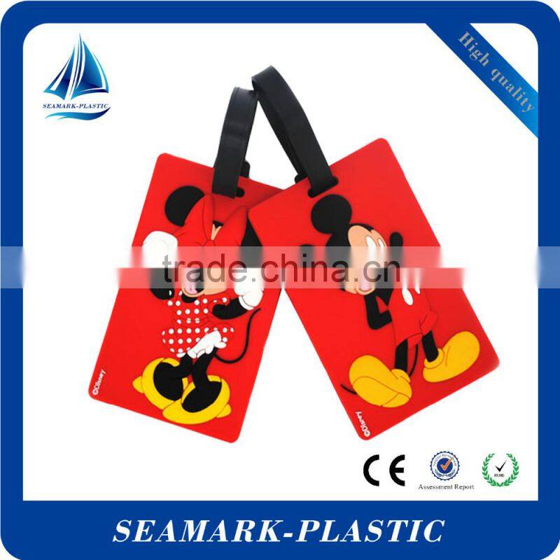 2016 wholesale custom made silicone rubber hotel luggage tag