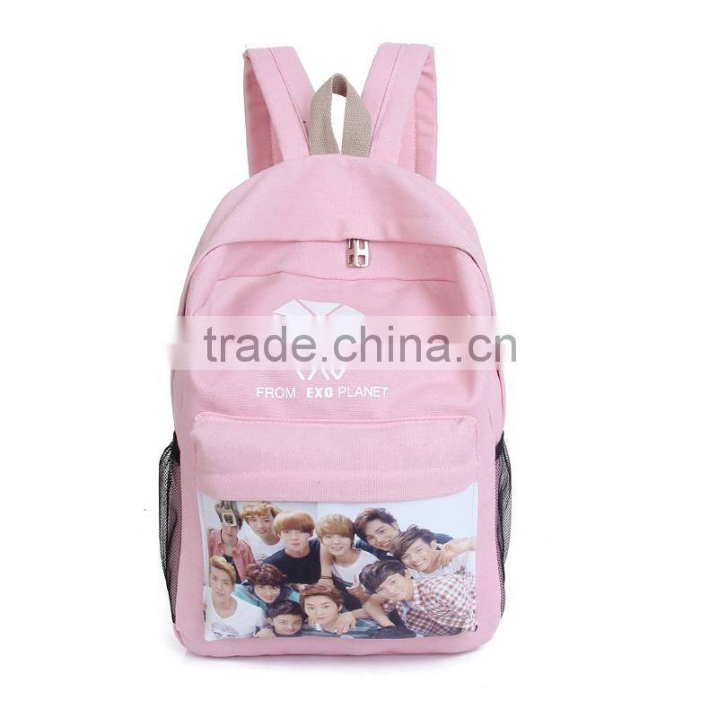 Cream Color Canvas Backpack School Bag Manufacturer