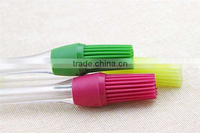 Hot selling household BBQ silicone basting brush, food safe stainless silicone oil brush, Customized silicone basting brush