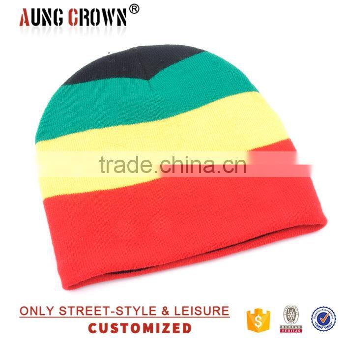 custom 100% acrylic jacquard beanie wholesale
