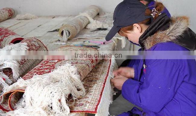 Unique blue pure silk carpet