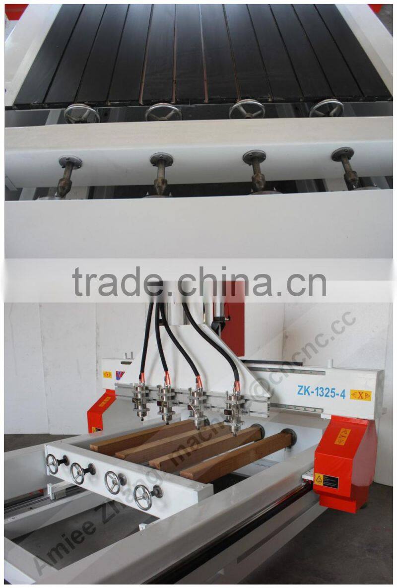 4 Axis 4 Spindles CNC Engraver Router for Flat & Cylinder Material 1300*2500mm ZK-1325-4