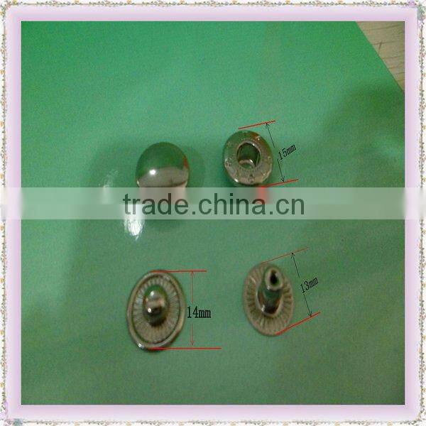 good quality custom metal decorative snap button with logo for handbags/bags/clothing/garment