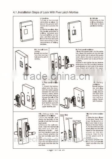 Chargeable Battery supply smart door lock for smart home system