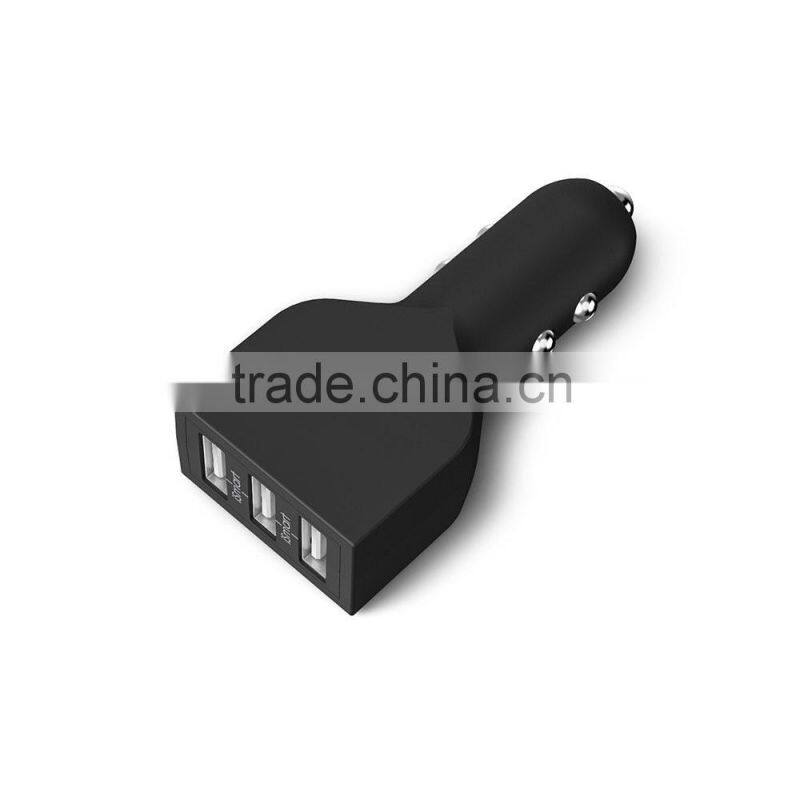 CE FCC high power quick charging 3 usb ports mobile phone car charger 36W 7.2A multi port usb car charger
