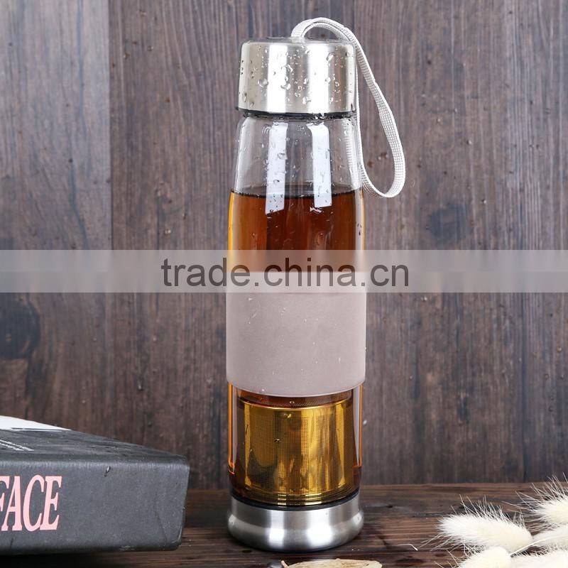 high quality water borosilicate glass bottle