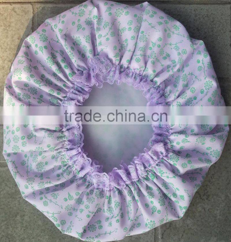 cheap fashion hair fabric colorful printed custom shower cap