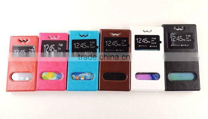Multiple sizes leather universal rotating case cover for 4.5 inch cellurar wholesale